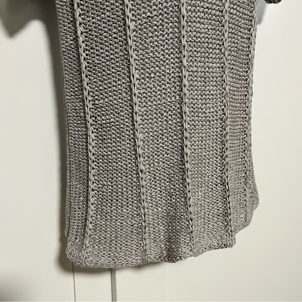 Vintage Vivienne Tam Open Cable Knit Crochet Top Grey Beige Size Medium - Picture 3 of 8